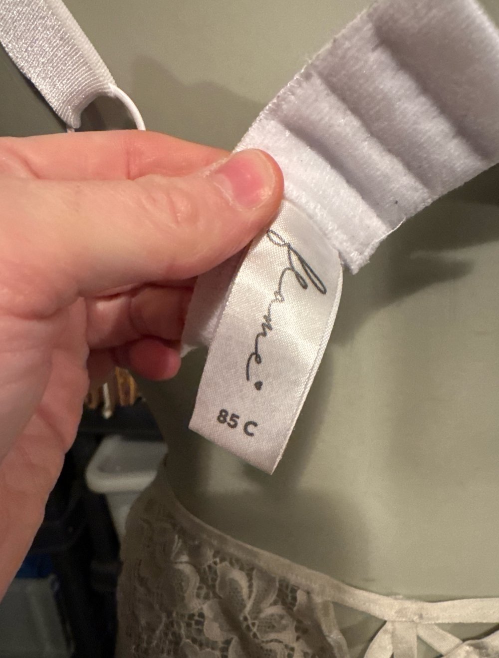 weißes Beiges spitzen bh Set