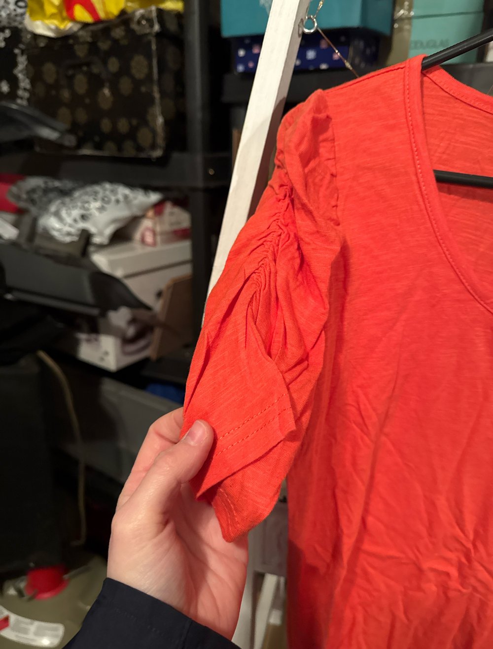 Long Oberteil M orange rot