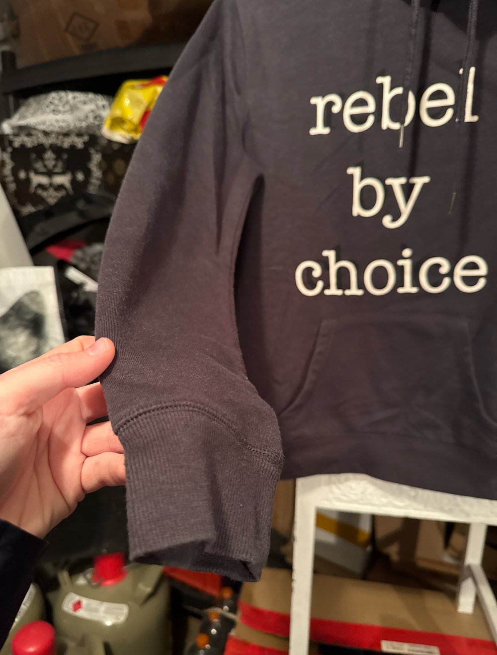 schöner warmer Pullover mit Schrift Druck