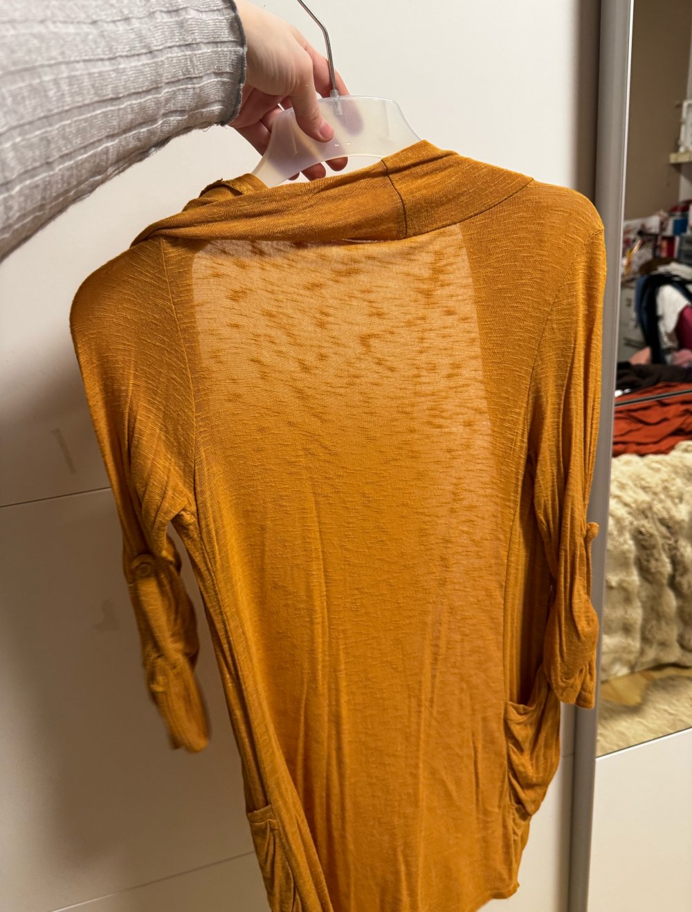 Senf gelber Cardigan