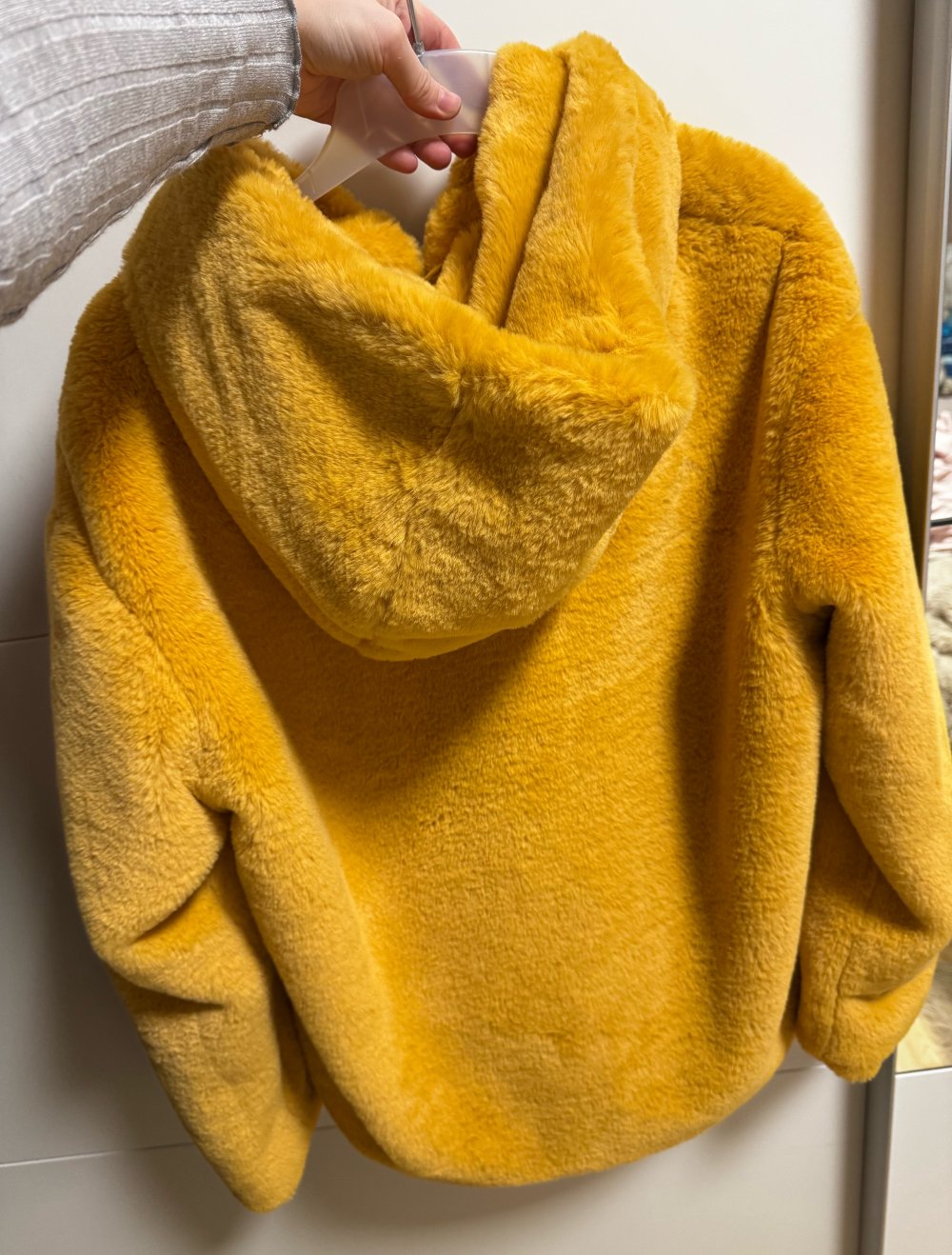 flauschige Teddy Jacke gelb M