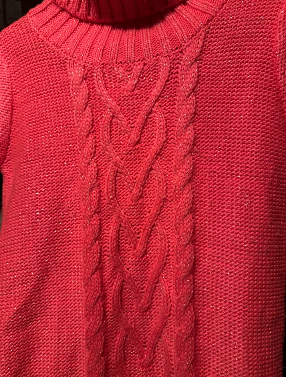 Kinder Strick Kleid 158 schönes strahlendes pink mit Glitzer