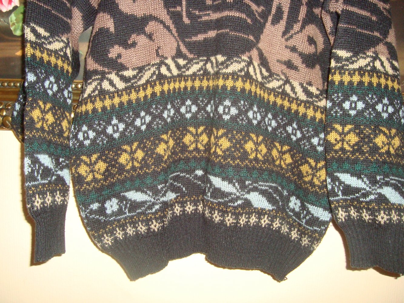 Vintage Pullover -Reitermotiv Gr.38/40