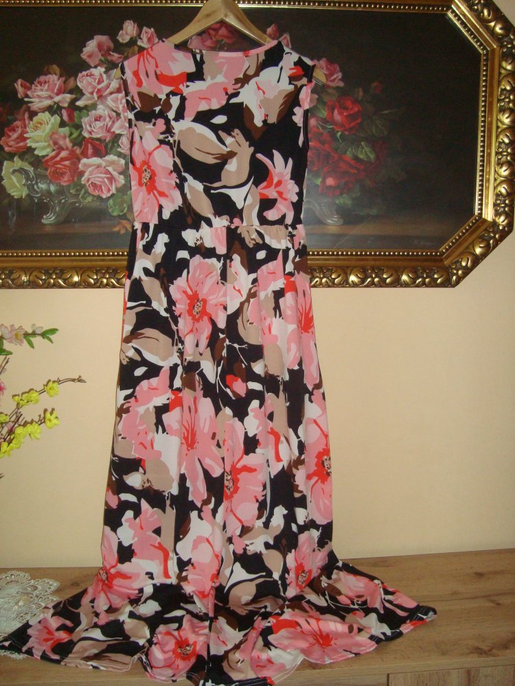 Langes Sommerkleid Blütenprint Gr.XL
