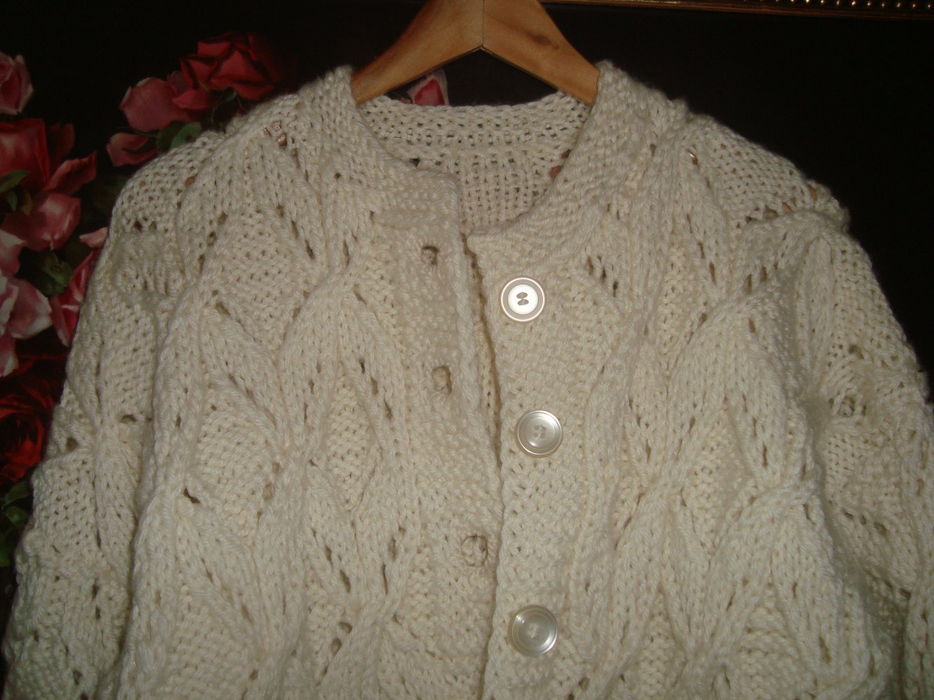Echte Handarbeit-Vintage Strickjacke Gr.44/46