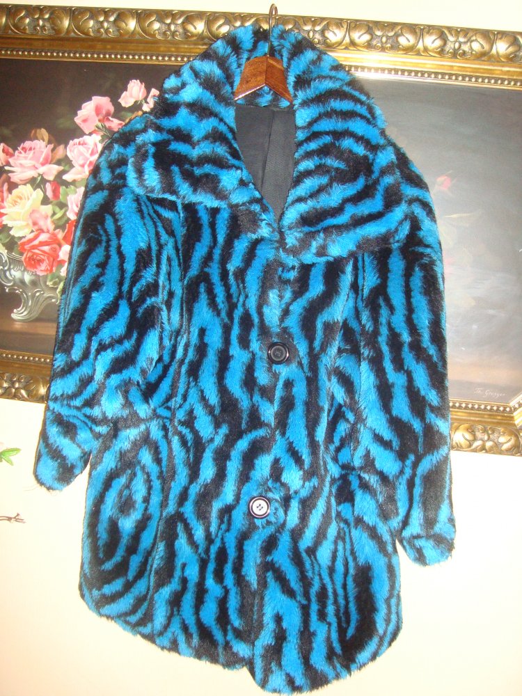 Einzigartiger Vintage Fake Fur Mantel Gr.40/42