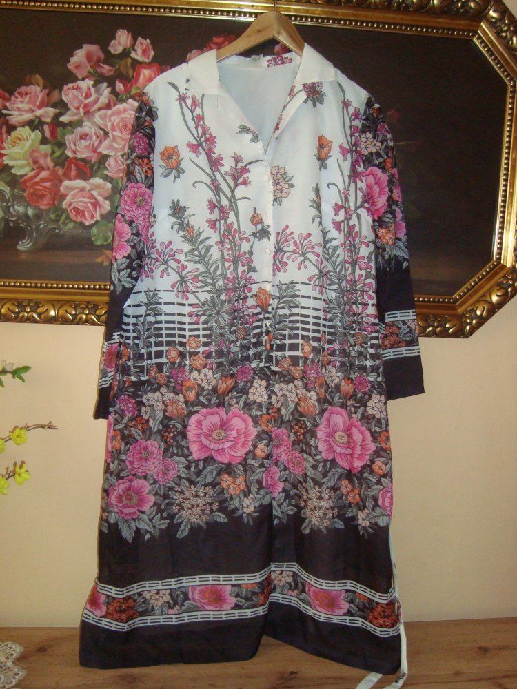 Vintage Sommerkleid Blütenprint Gr.44