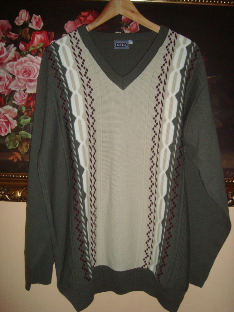 NEU! Vintage Pullover-Rhombenmuster Gr.XL