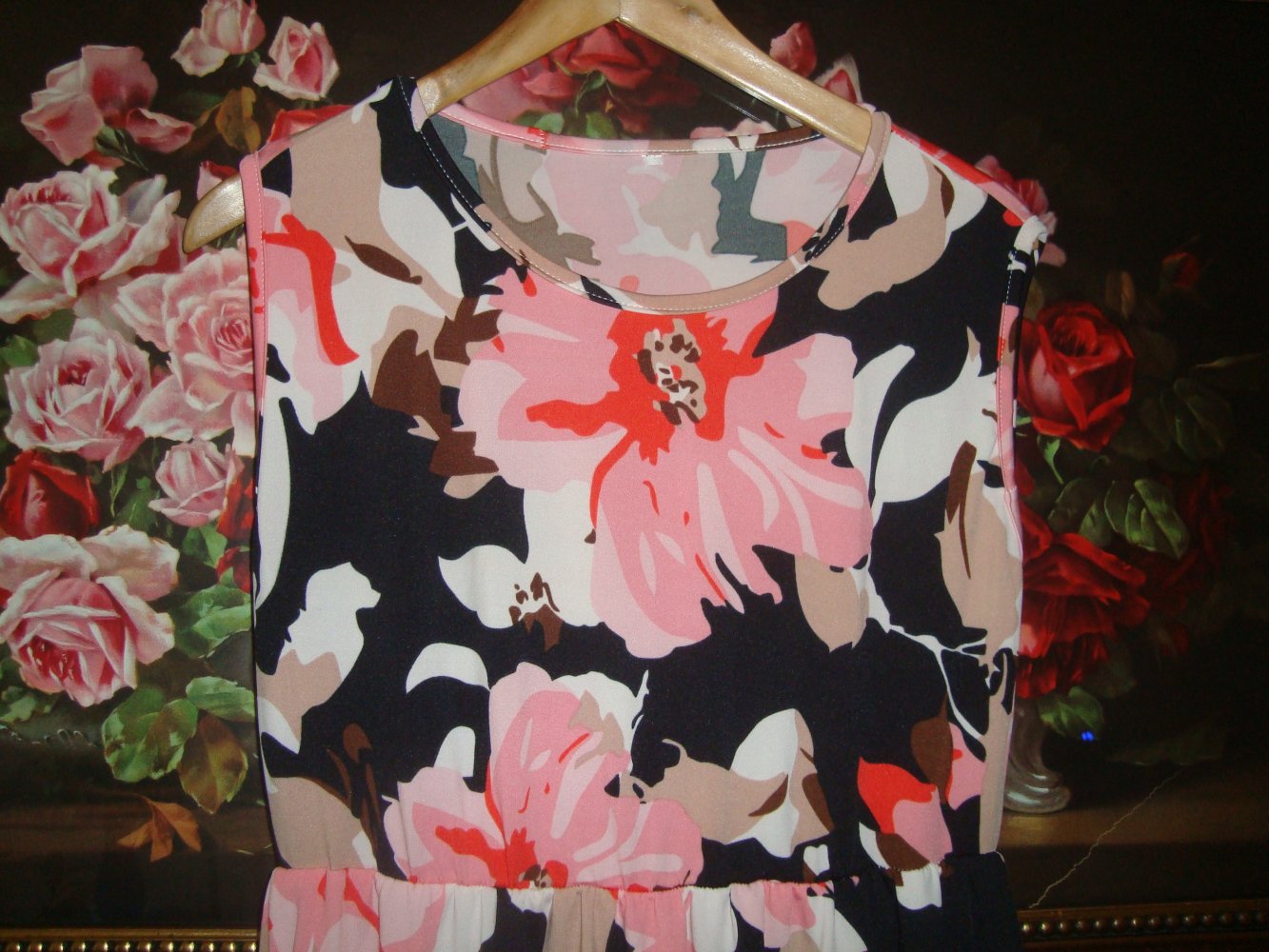 Langes Sommerkleid Blütenprint Gr.42