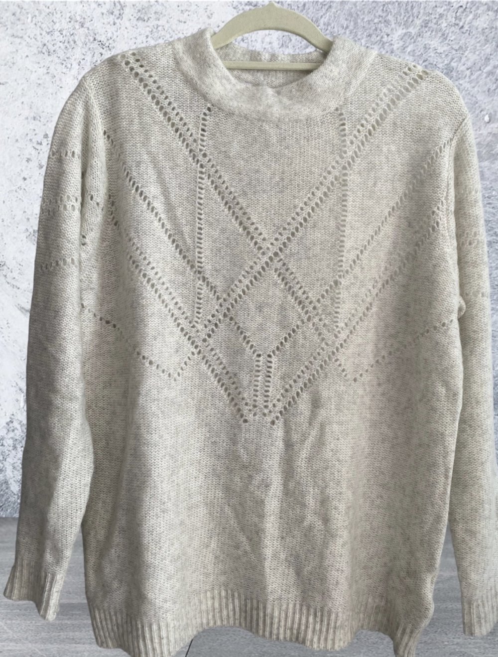 bpc BonPrix Collection Damen Wool Pullover Strickpullover Pulli in hellgrau Gr.44/46 Neu!