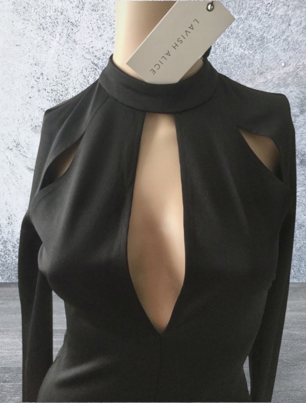 LAVISH ALICE Damen Sexy Bodysuit in Schwarz Gr.XS Neu mit Etikett