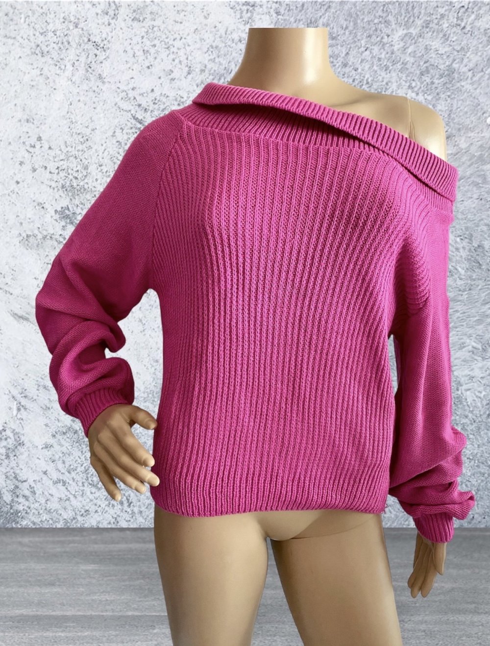 PRETTYLITTLETHING Damen Strickpullover in Fuchsia Gr. S Neu.