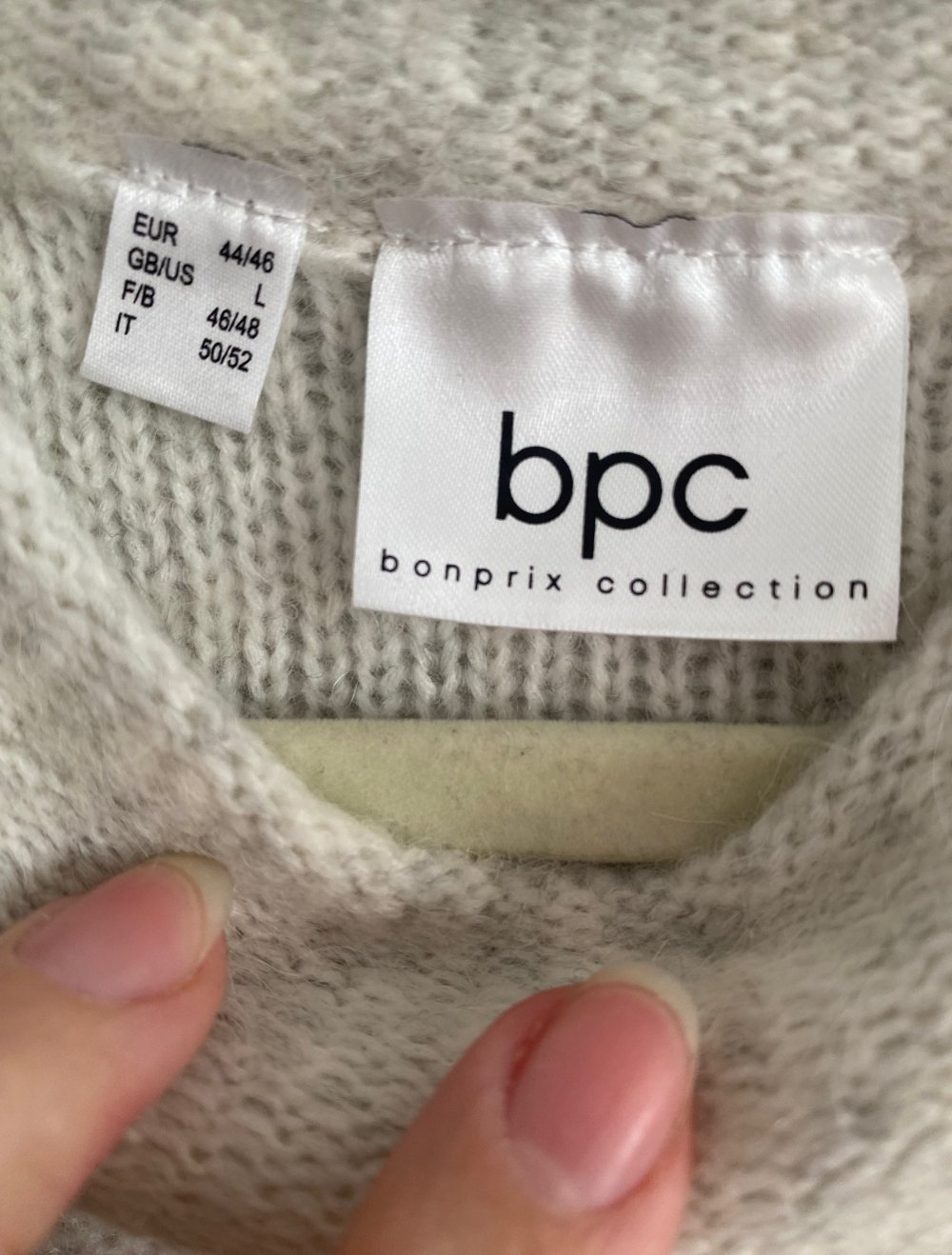 bpc BonPrix Collection Damen Wool Pullover Strickpullover Pulli in hellgrau Gr.44/46 Neu!