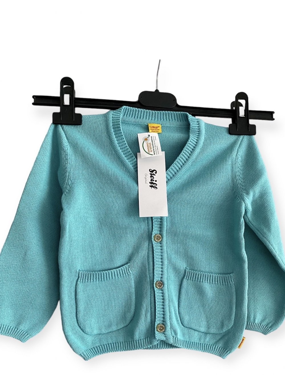 STEIFF Baby Kinder Strickjacke Cardigan in Türkis Gr.80 Unisex Neu mit Etikett