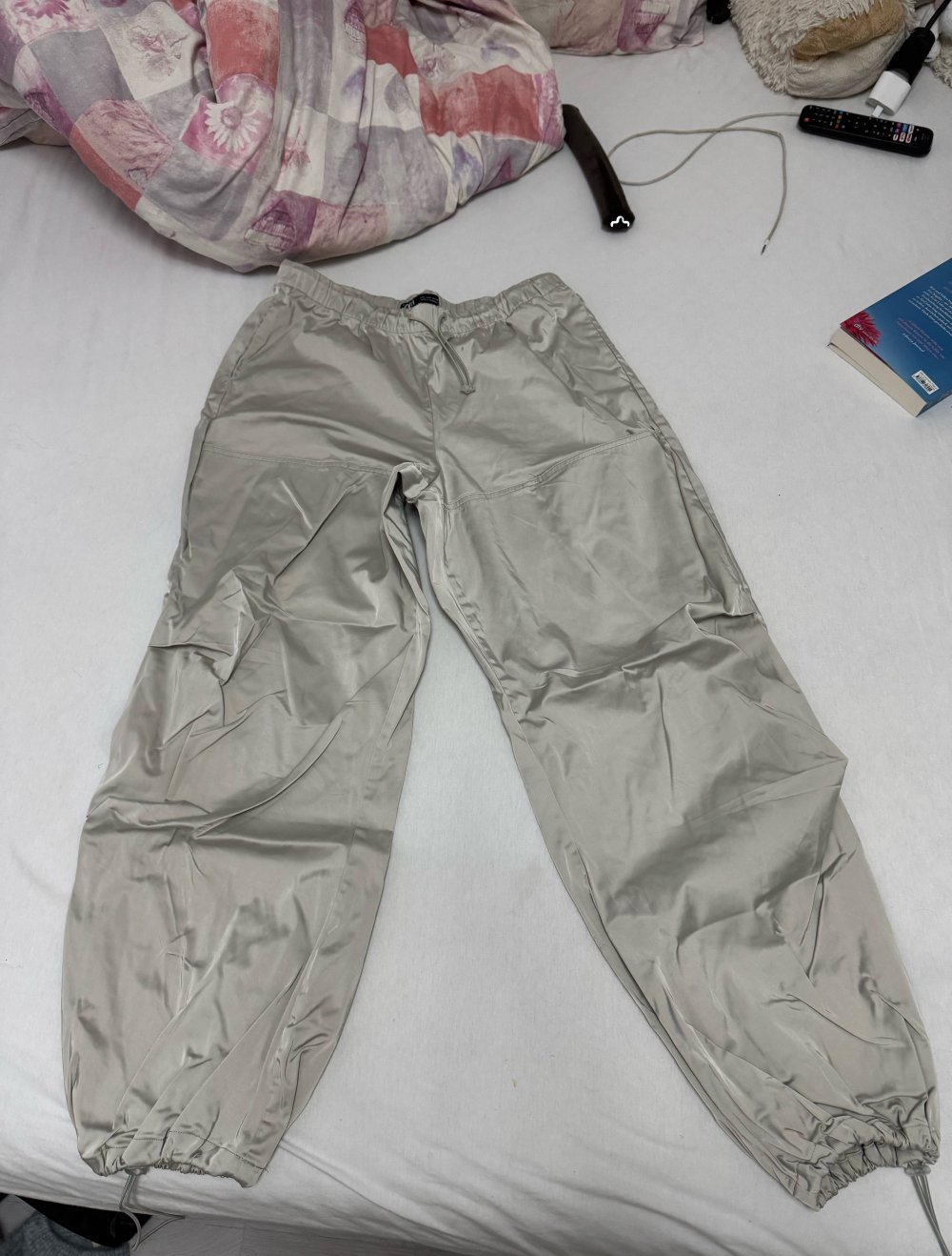 Silber parachute Hose