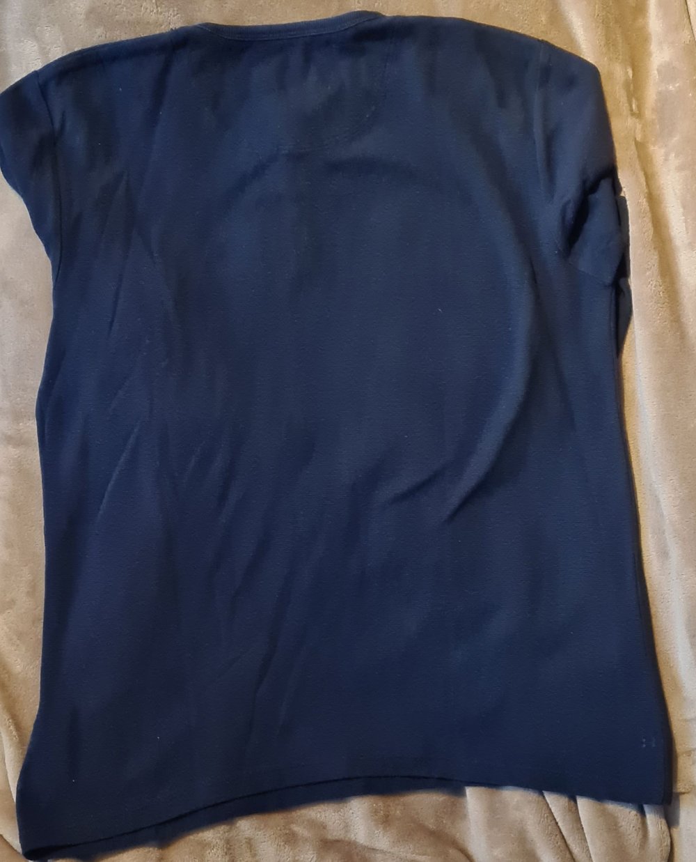 Marinefarbenes Longsleeve / Langarmshirt von Esprit aus Bio-Baumwolle Größe L
