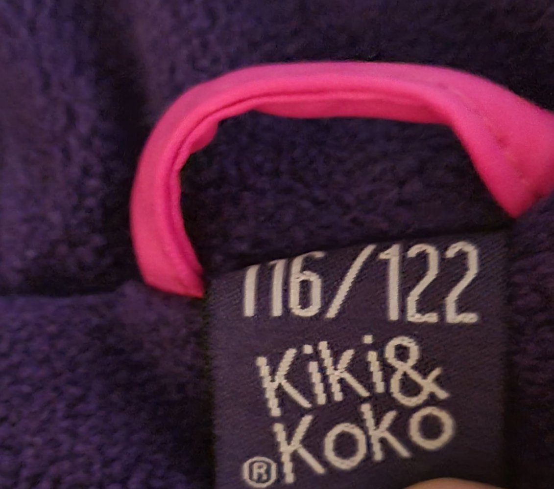 Gefütterte, lila/rosa Regenjacke von Kiki&Koko mit Kapuze und Reflektoren