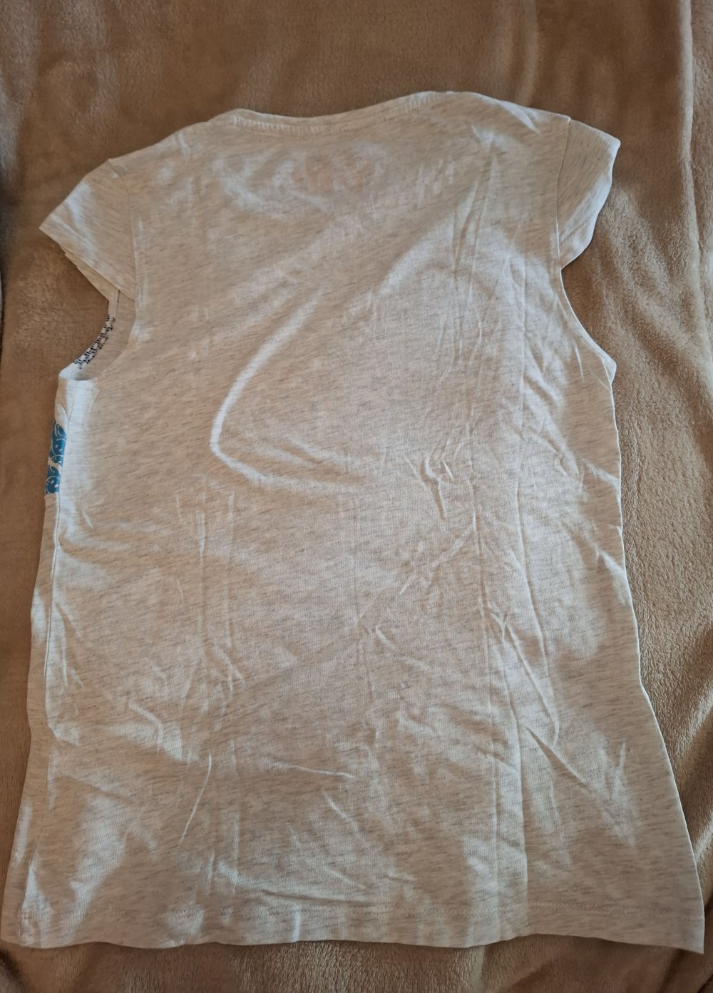 Grau meliertes T-Shirt mit Aufdruck von Tom Tailor
