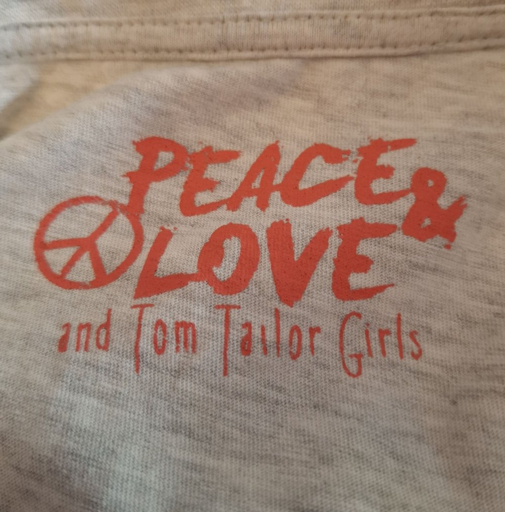 Grau meliertes T-Shirt mit Aufdruck von Tom Tailor