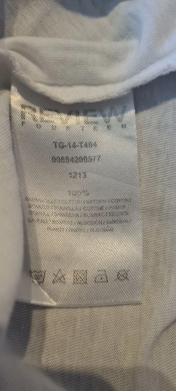 Weißes T-Shirt (Größe M) von Review Fourteen mit Glitzer-Aufdruck