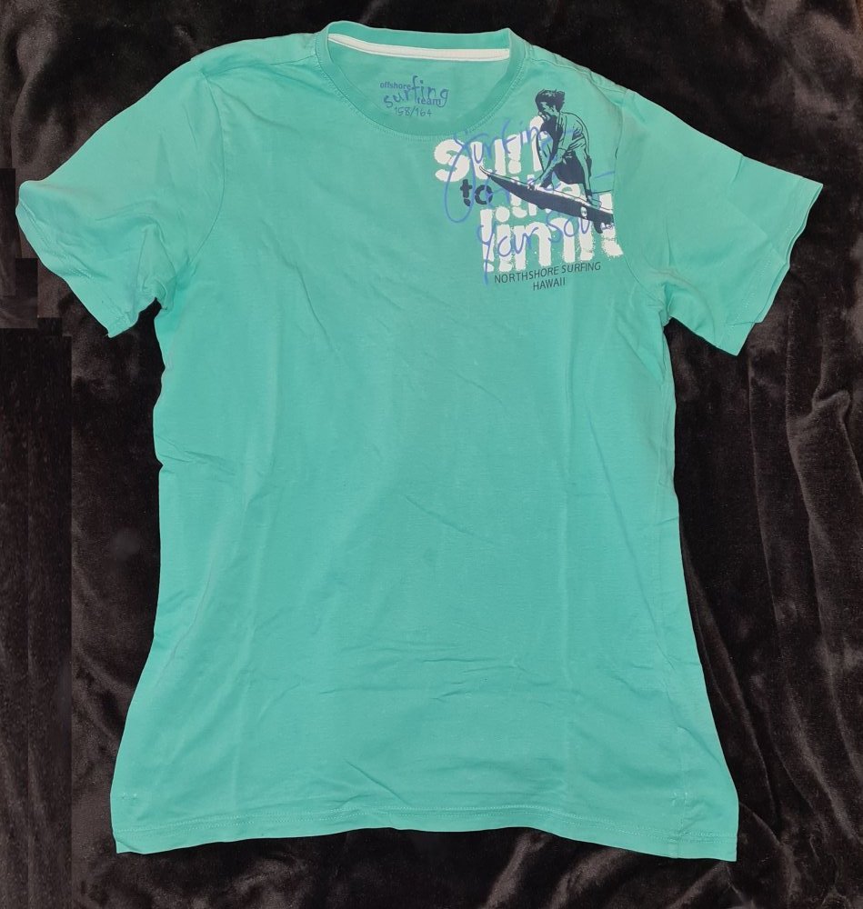 Mintgrünes T-Shirt von TCM mit Aufdruck