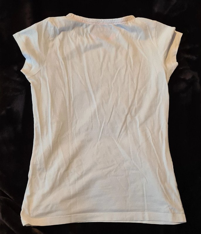Weißes T-Shirt (Größe M) von Review Fourteen mit Glitzer-Aufdruck