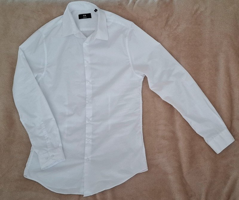 Weißes Langarmhemd Slim Fit von C&A
