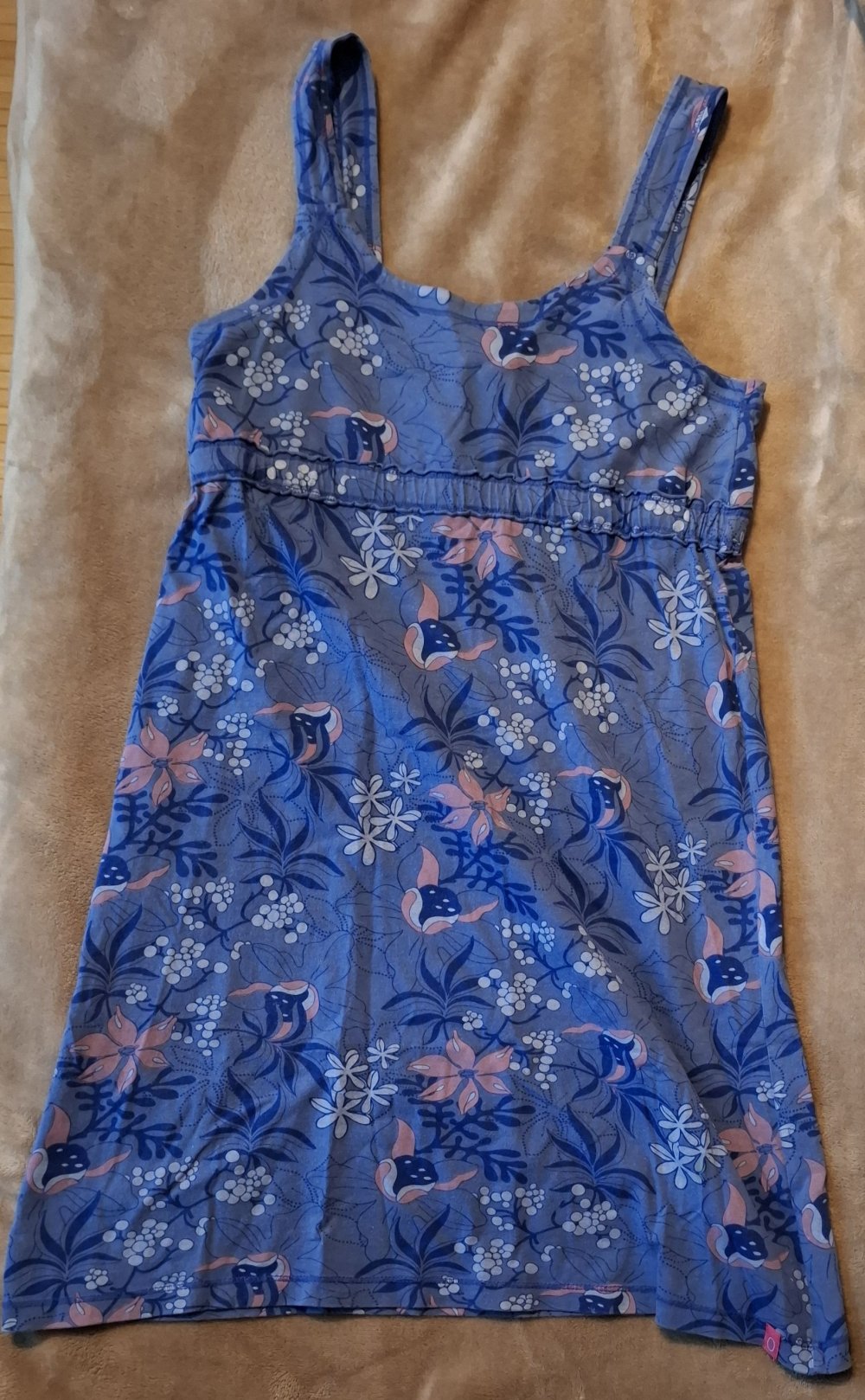 Blau gemusterte Trägertunika (Größe L) von Tom Tailor