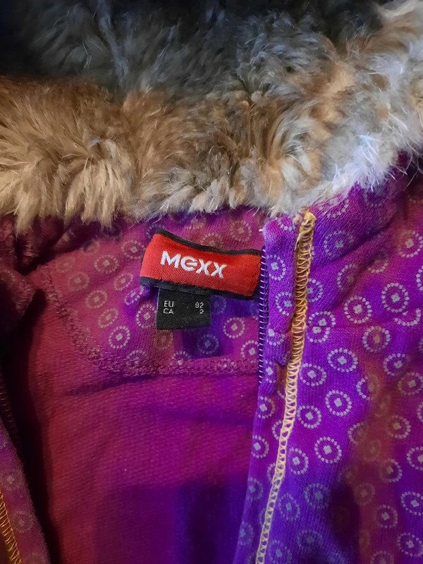 Lila Sweatjacke von Mexx mit Kunstfellkapuze