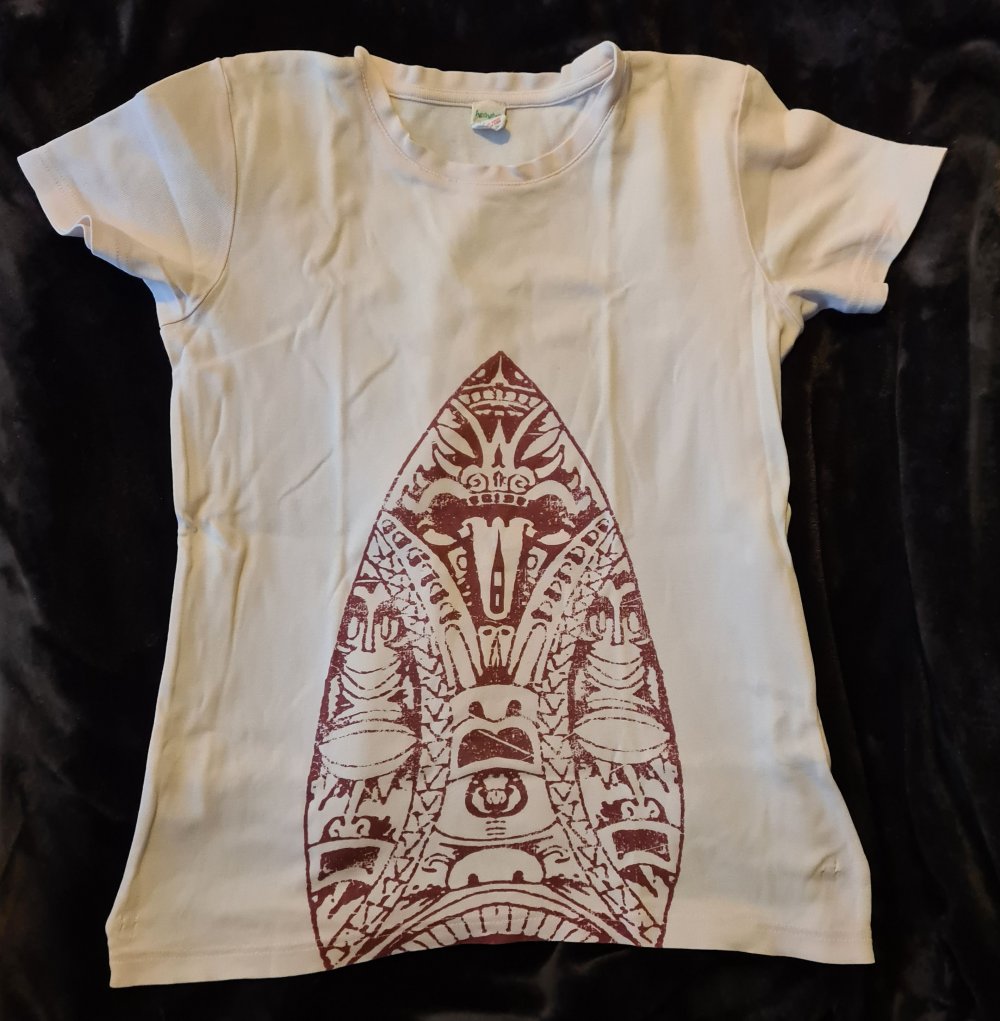 Beiges/Hellrosa T-Shirt von hessnatur aus Bio-Baumwolle mit Aufdruck