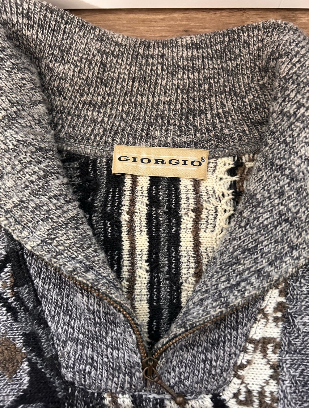 True vintage Retro Sweater Pulli Strickpullover boho zipper hippie ethno