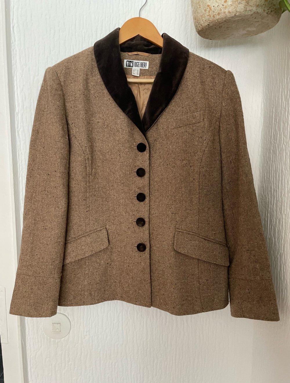 true vintage Retro Blazer Jacke boho hippie ethno samt