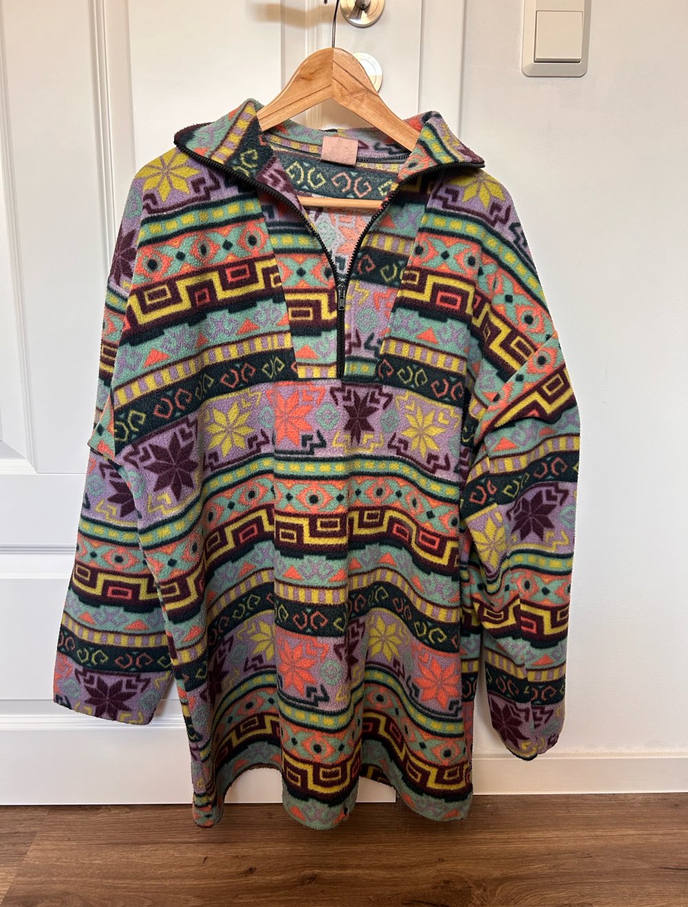 True vintage Retro Pulli Sweater fleecepulli boho hippie ethno Oversize