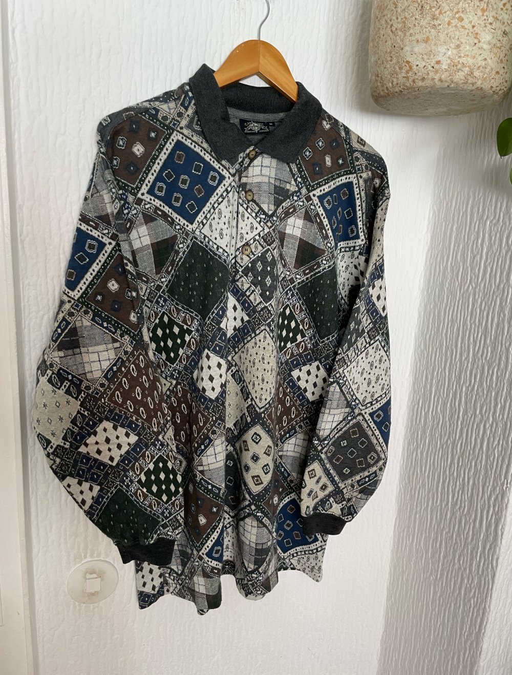 true vintage Retro Sweater 100% Baumwolle Pulli boho hippie ethno