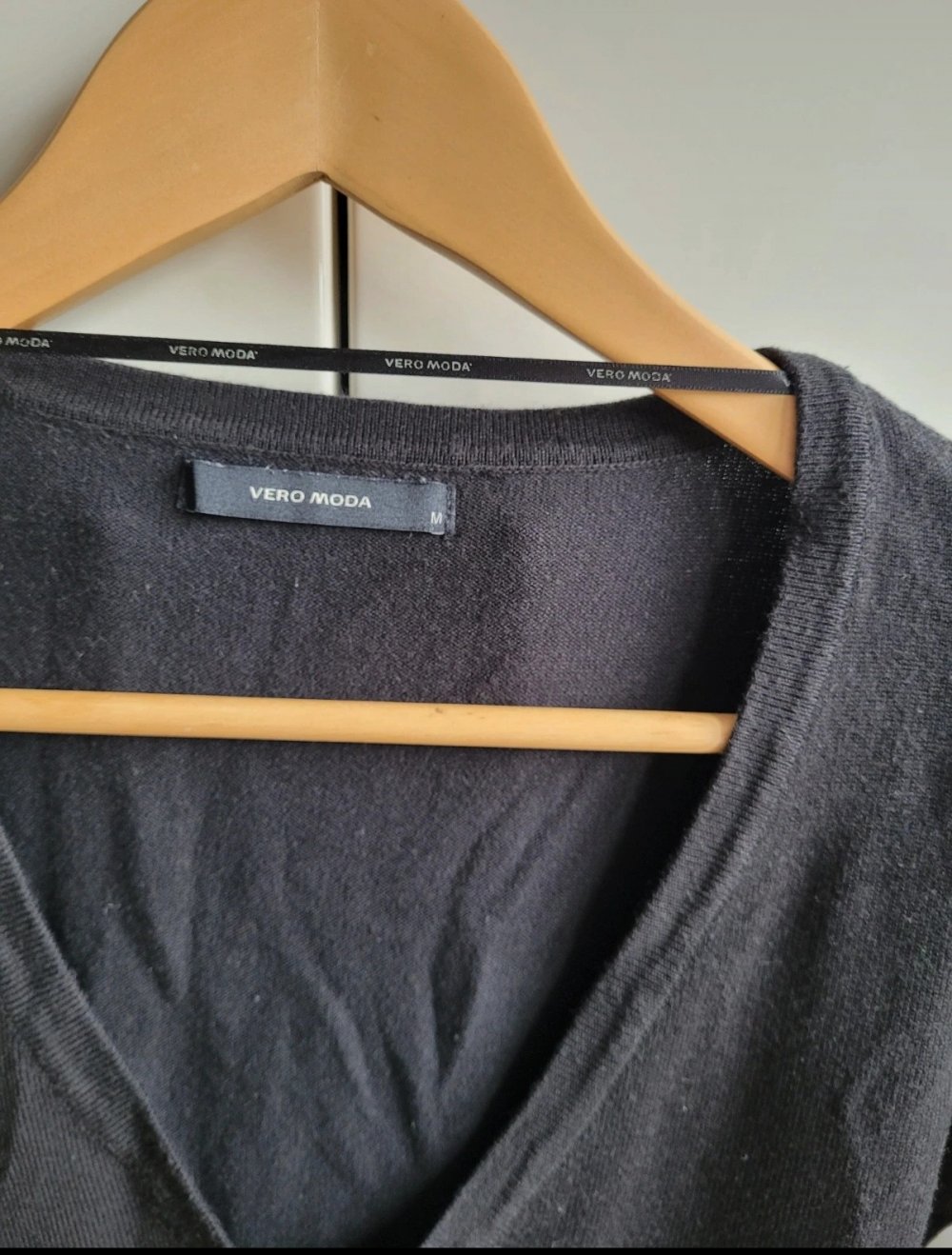 Vero Moda Basic Strickpullover V-Ausschnitt Longsweater Strickpulli langer Pullover Strick Knit Baumwolle Viskose Nylon