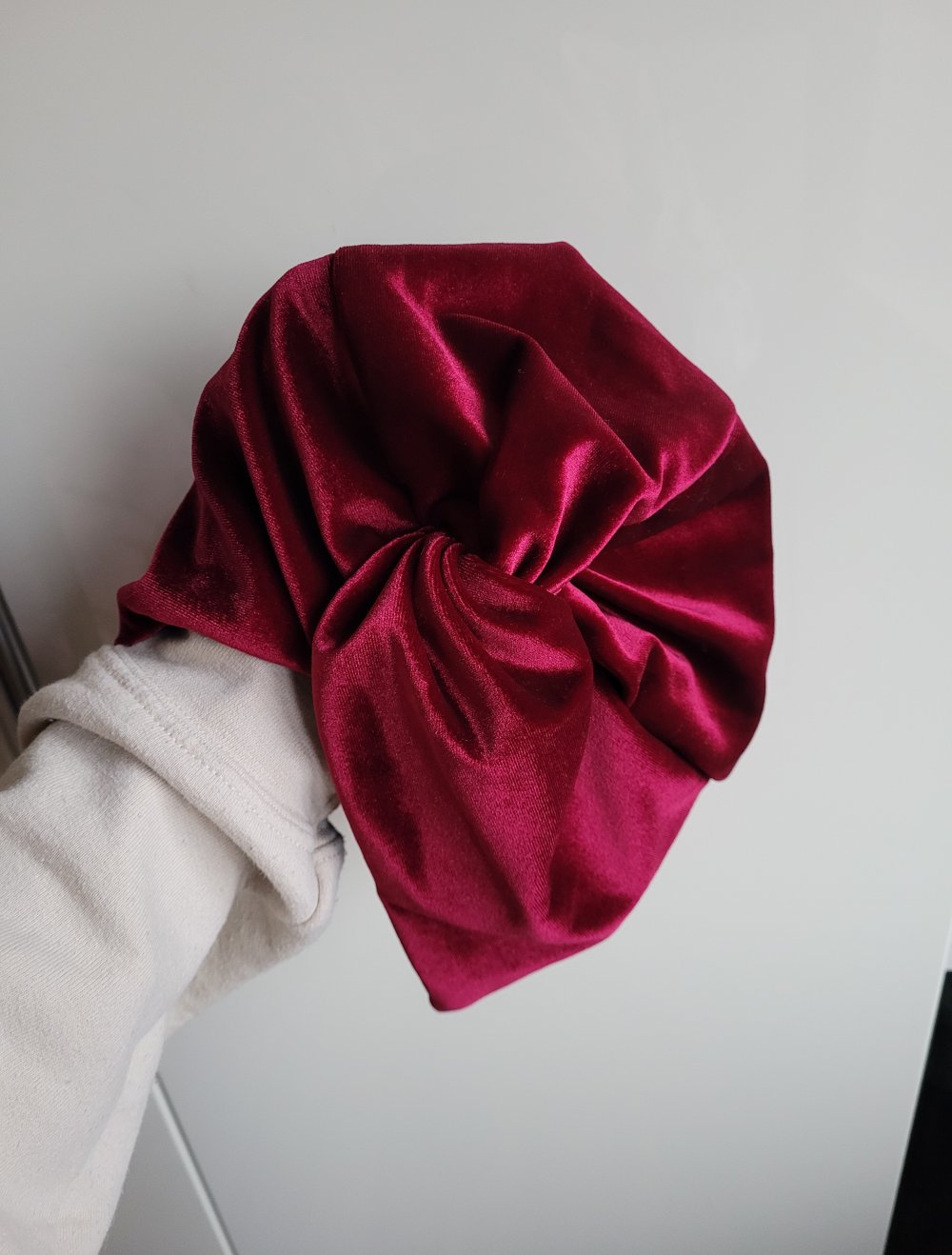 Etsy Samt Turban Samtmütze Mütze Bandana burgundy Velvet Kopfbedeckung Samtbandana Samtturban weinrot burgunder Boho Hippie Gypsy Gipsy handmade Vintage