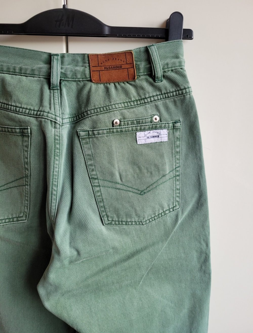 Jil Sander High Waist Momjeans Mom Jeans tapered Designer Jeans High Loose Taper Made in Italy jagdgrün jägergrün truevintage Vintage highwaisted 38 M