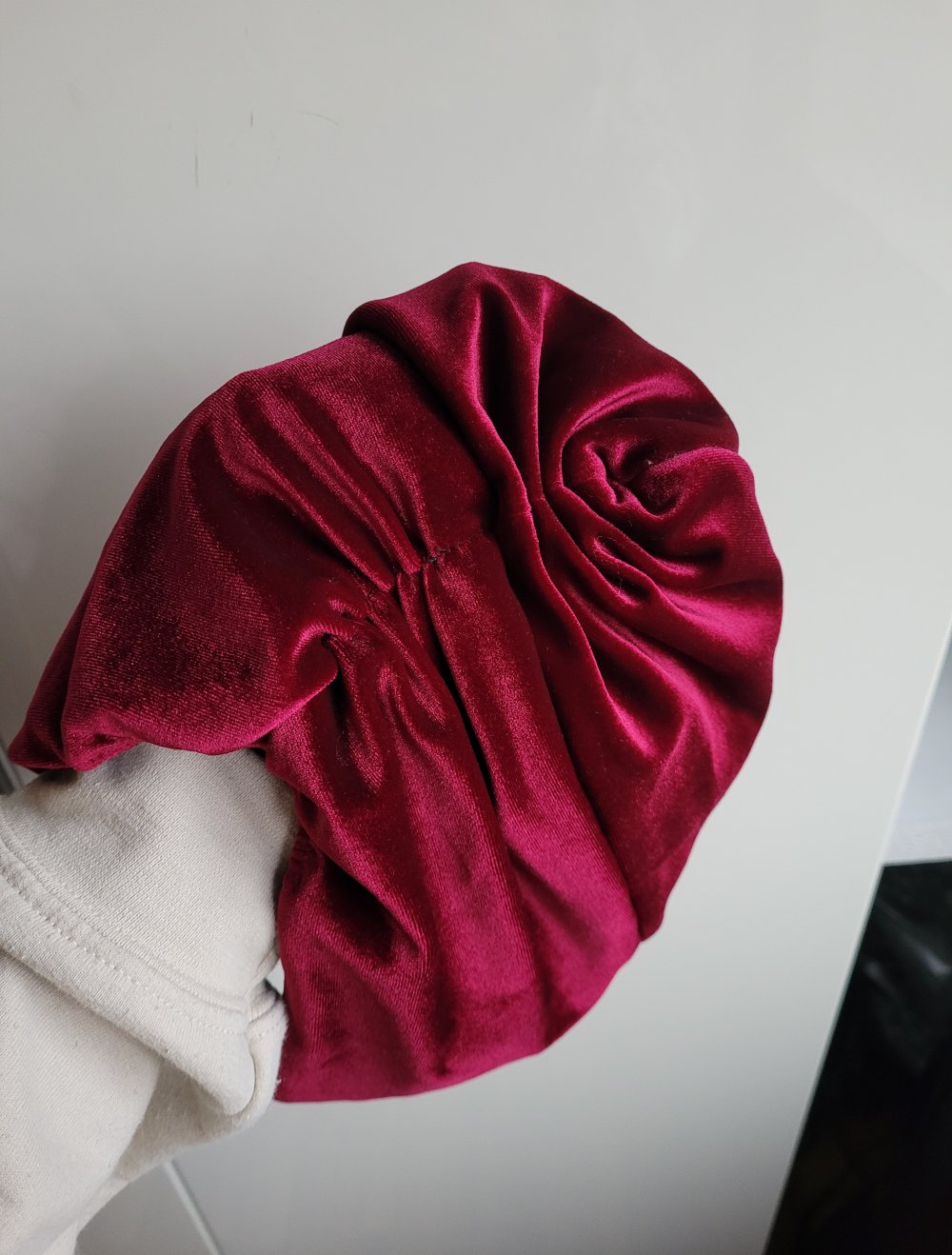 Etsy Samt Turban Samtmütze Mütze Bandana burgundy Velvet Kopfbedeckung Samtbandana Samtturban weinrot burgunder Boho Hippie Gypsy Gipsy handmade Vintage