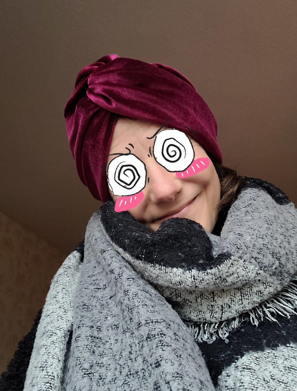 Etsy Samt Turban Samtmütze Mütze Bandana burgundy Velvet Kopfbedeckung Samtbandana Samtturban weinrot burgunder Boho Hippie Gypsy Gipsy handmade Vintage
