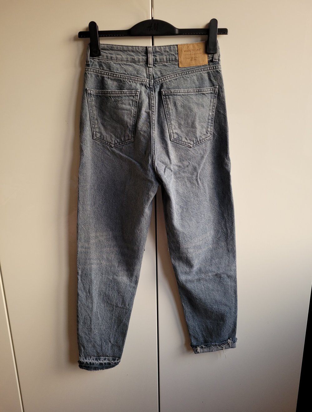 C&A High Waist Momjeans Vintage Fit Mom Jeans taper Retro 80s 90s 80er 90er blaugrau blau grau tapered ausgefranst truevintage