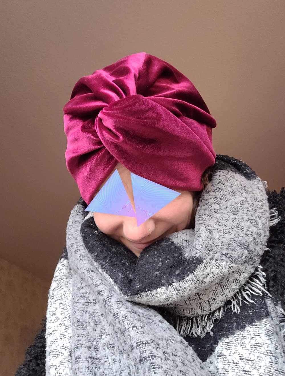 Etsy Samt Turban Samtmütze Mütze Bandana burgundy Velvet Kopfbedeckung Samtbandana Samtturban weinrot burgunder Boho Hippie Gypsy Gipsy handmade Vintage