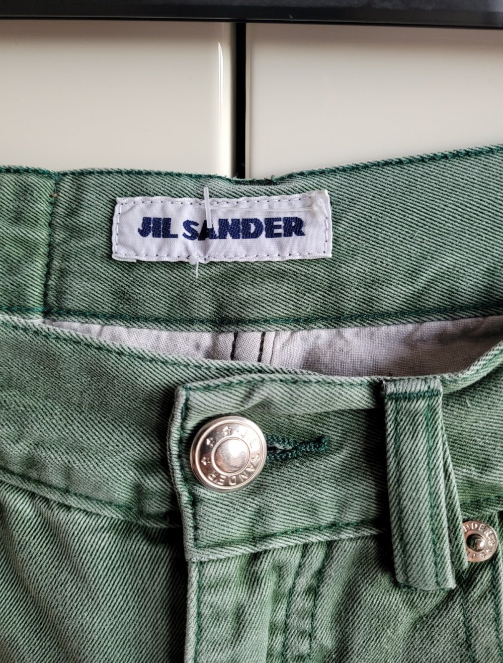 Jil Sander High Waist Momjeans Mom Jeans tapered Designer Jeans High Loose Taper Made in Italy jagdgrün jägergrün truevintage Vintage highwaisted 38 M