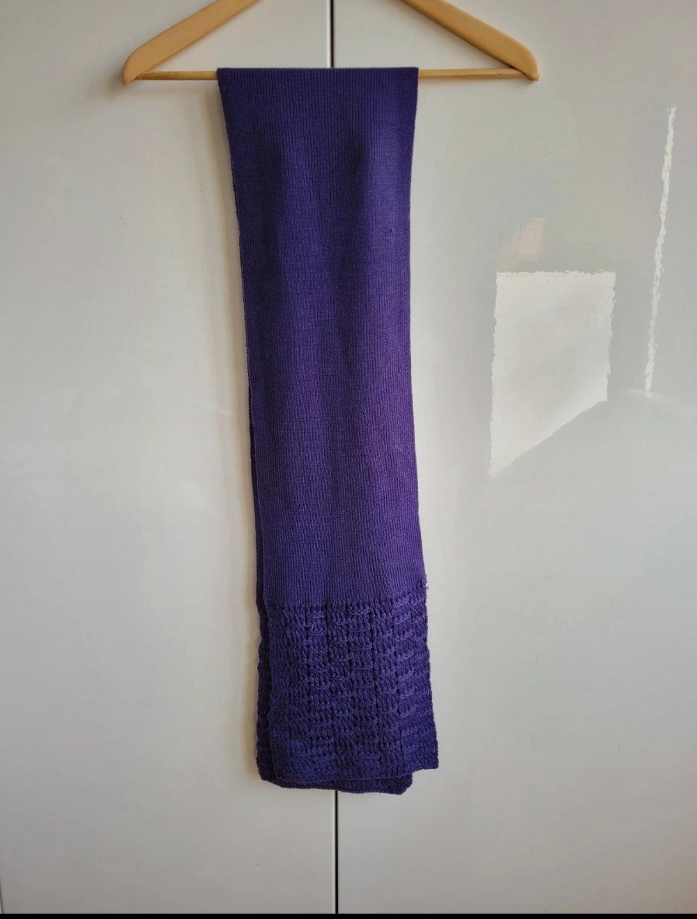 ? Pieces Strickschal Strick Schal Grobstrick lila Grobstrick Strickmuster pointelle Knit