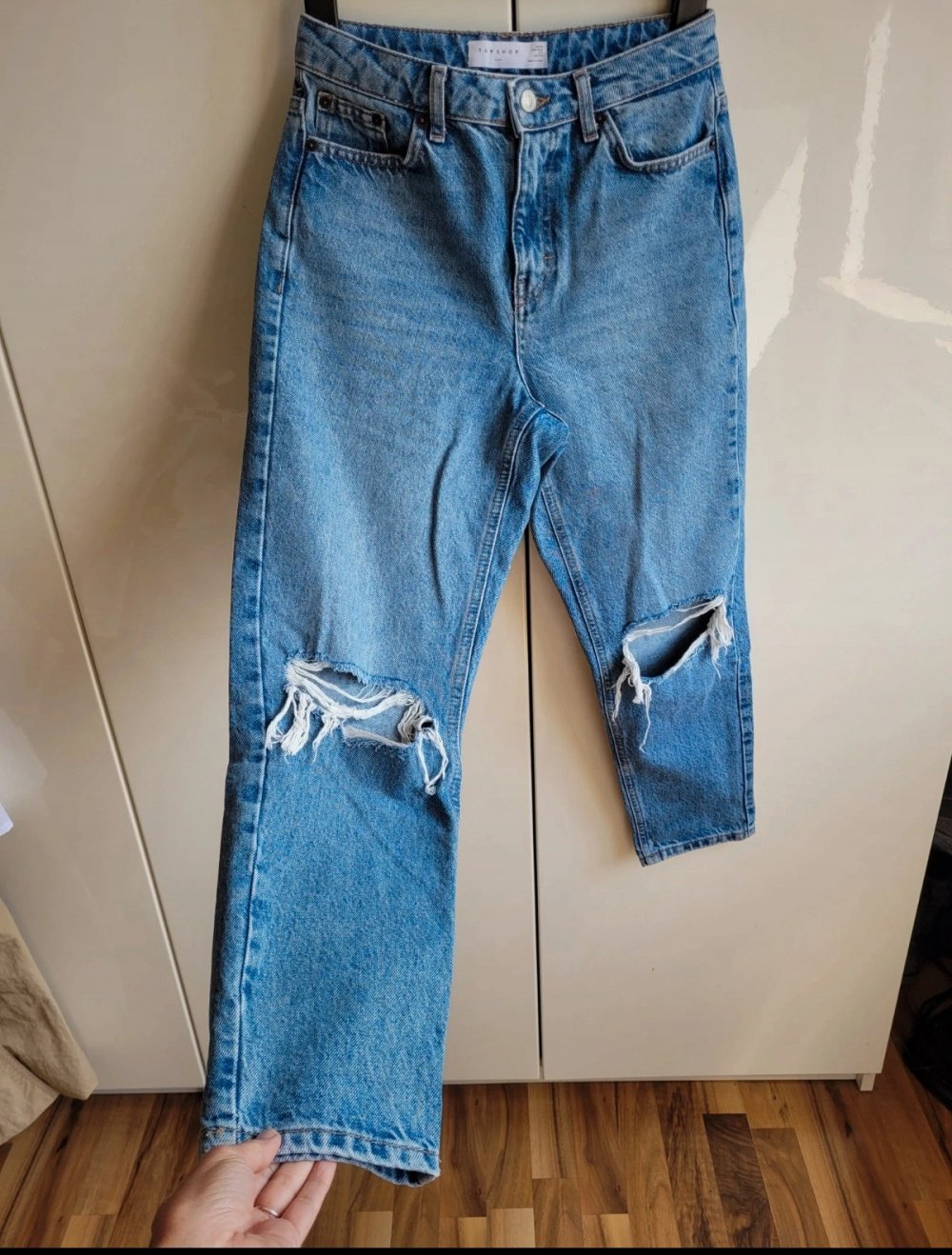 Topshop cropped Momjeans High Waist destroyed Ankle hirise Vintage Fit tapered taper crop highwaisted Petite
