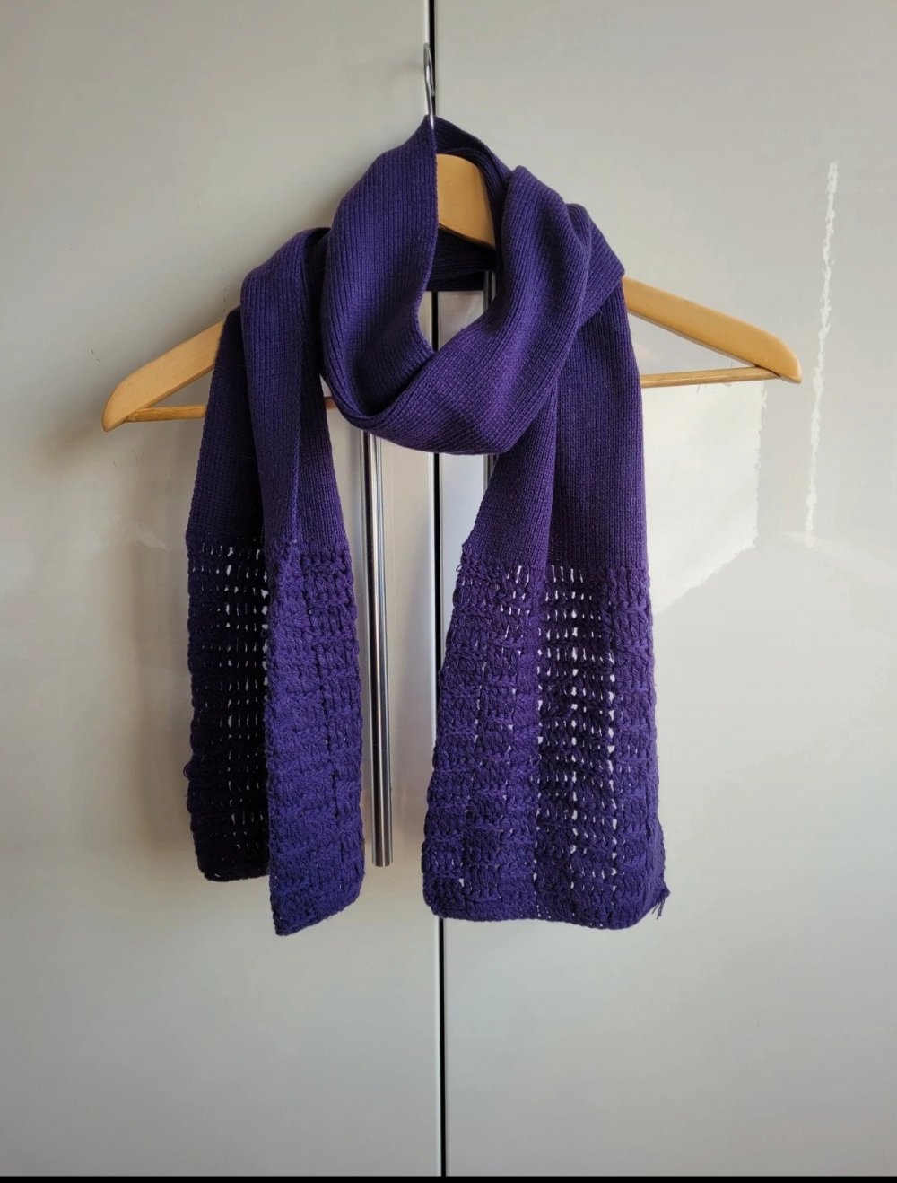 ? Pieces Strickschal Strick Schal Grobstrick lila Grobstrick Strickmuster pointelle Knit