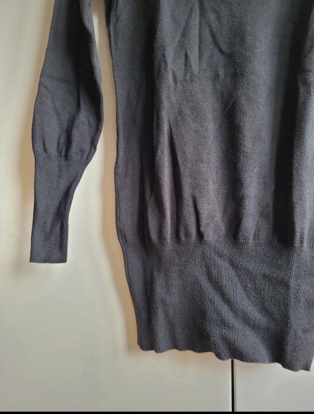 Vero Moda Basic Strickpullover V-Ausschnitt Longsweater Strickpulli langer Pullover Strick Knit Baumwolle Viskose Nylon