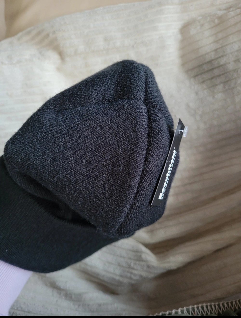 Strickmütze mit Krempe Beanie schwarz Strick Mütze NEU MIT ETIKETT Strickbeanie Basic Winter