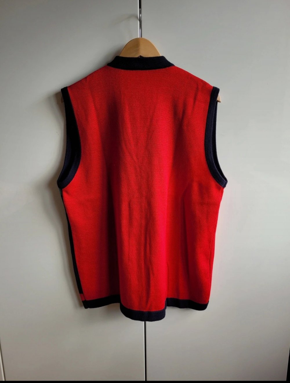 Vintage Strickweste Pullunder Weste Westover Stickerei bestickt Strickcardigan granny Cardigan Strickjacke truevintage neuwertig rot blau grün M 38 realvintage