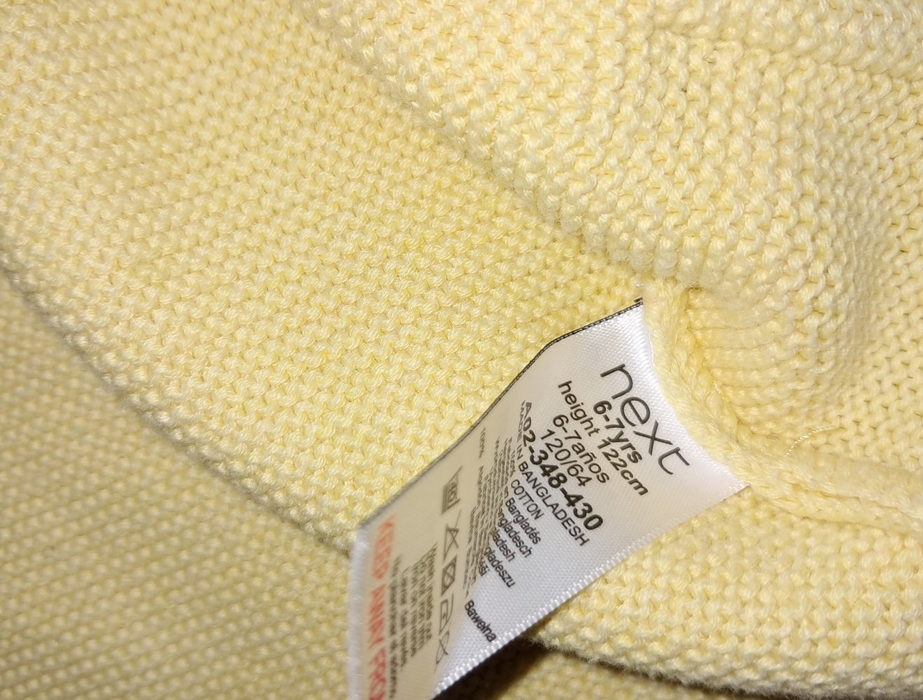 Gelbe Strickjacke mit Miffy Stickerei, Größe 122 von Next