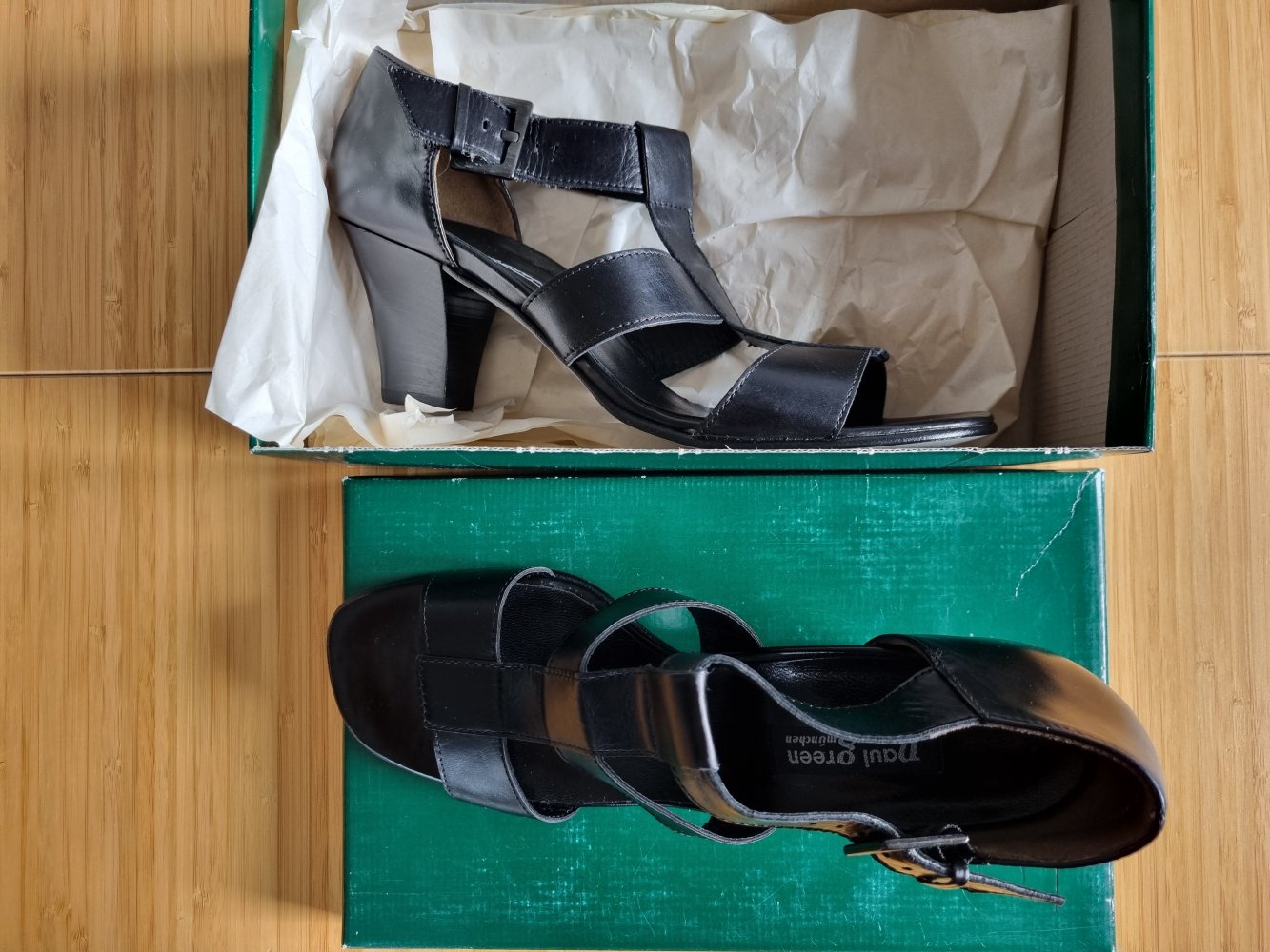 Paul Green Ledersandale Gr.8, schwarz neu mit Karton